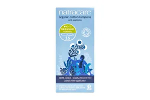 Natracare®  Regular Organic Cotton Tampons with Applicator