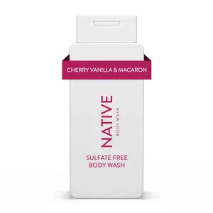 Natural Body Wash, Cherry Vanilla Macaron, Sulfate Free, Paraben Free, 18 Oz