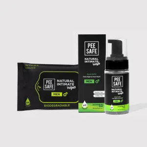 Natural Intimate Wash & Wipes Combo For Men