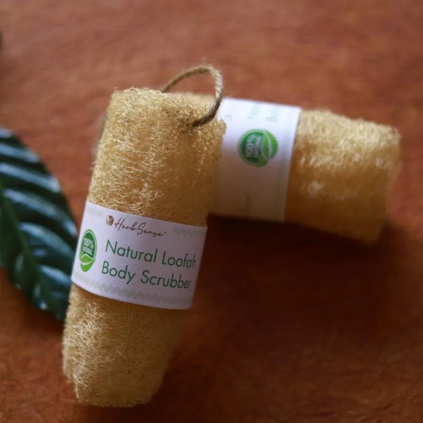 Natural Loofah Body Scrubber | 100% Natural, Eco-Friendly, Biodegradable | Pack of 4