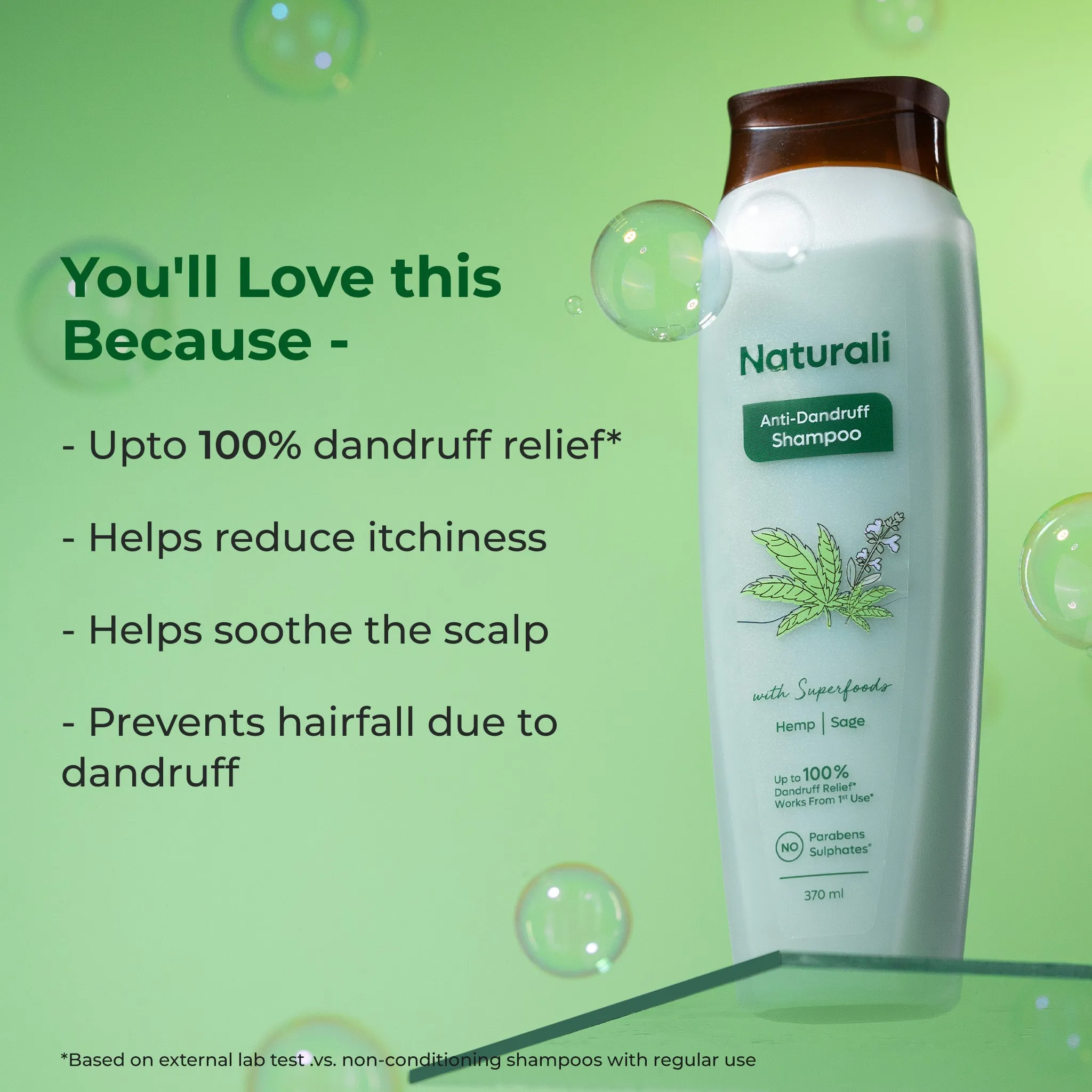 Naturali Anti-Dandruff Shampoo with Hemp, Sage & Salicylic Acid