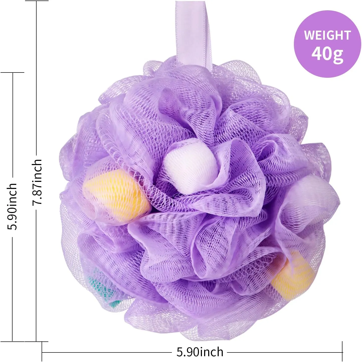 New in package! BCKENEY Bath Loofah Sponge Soft Mesh Shower Puff for Body Wash Bath Sponge Body Scrubber for Women & Men Body Exfoliator-Bathing Accessories (3Pack 40G) Retails $21 