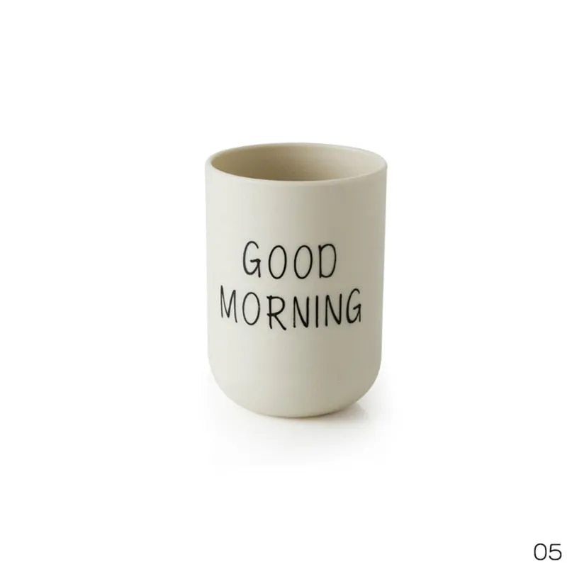 New Nordic Style Travel Portable Washing Cup Couple Bathroom Sets Plastic Good Morning Toothbrush Holder Storage Organizer Cup
