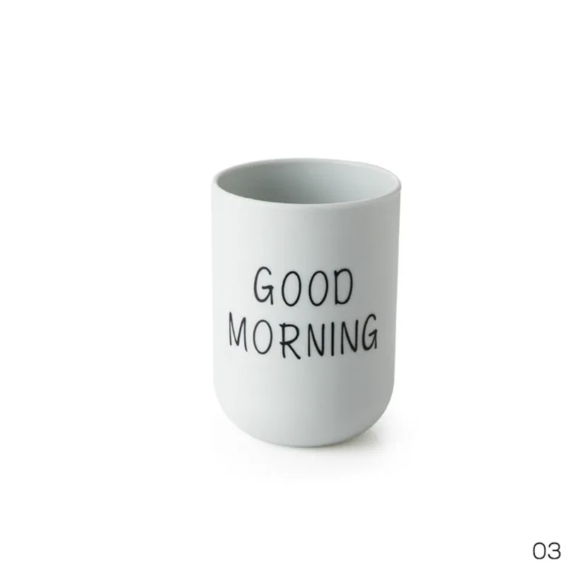 New Nordic Style Travel Portable Washing Cup Couple Bathroom Sets Plastic Good Morning Toothbrush Holder Storage Organizer Cup