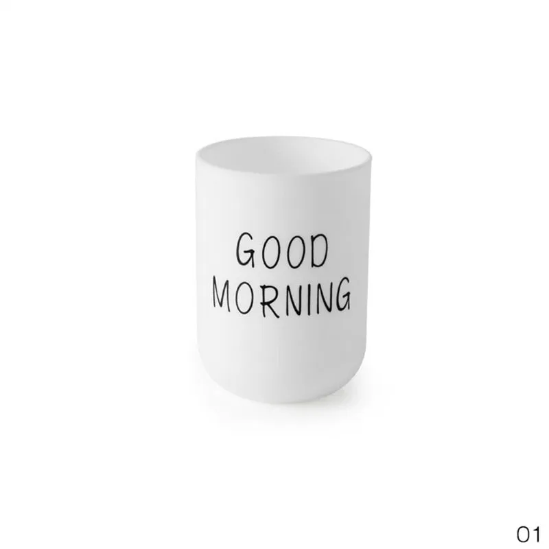 New Nordic Style Travel Portable Washing Cup Couple Bathroom Sets Plastic Good Morning Toothbrush Holder Storage Organizer Cup