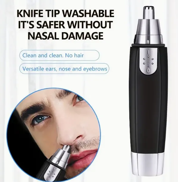 NEW Powerful Cordless Nose Trimmer CIICII Ear and Nose Hair Trimmer - Wet/Dry No Pull No Snag Trimming for Nose, Ear, Body and Eyebrows - Smoother Cutting for Men and Women, Black