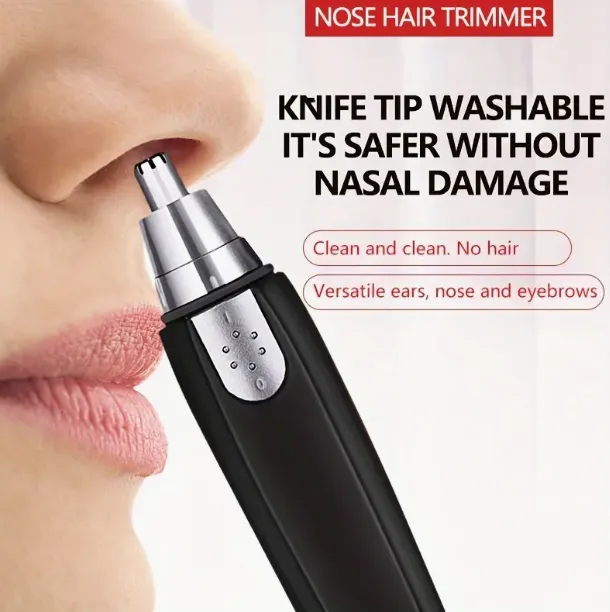 NEW Powerful Cordless Nose Trimmer CIICII Ear and Nose Hair Trimmer - Wet/Dry No Pull No Snag Trimming for Nose, Ear, Body and Eyebrows - Smoother Cutting for Men and Women, Black