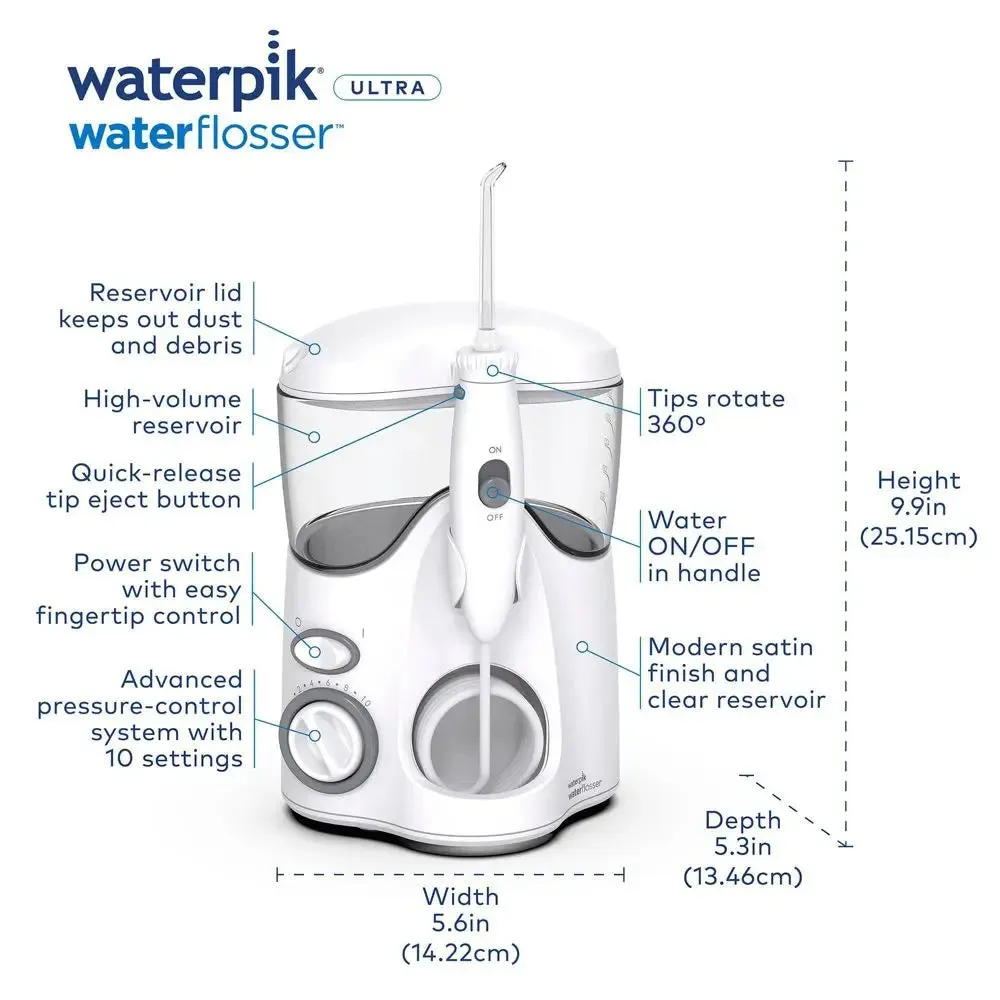 New - Waterpik Ultra Countertop Water Flosser - WP-100 - White