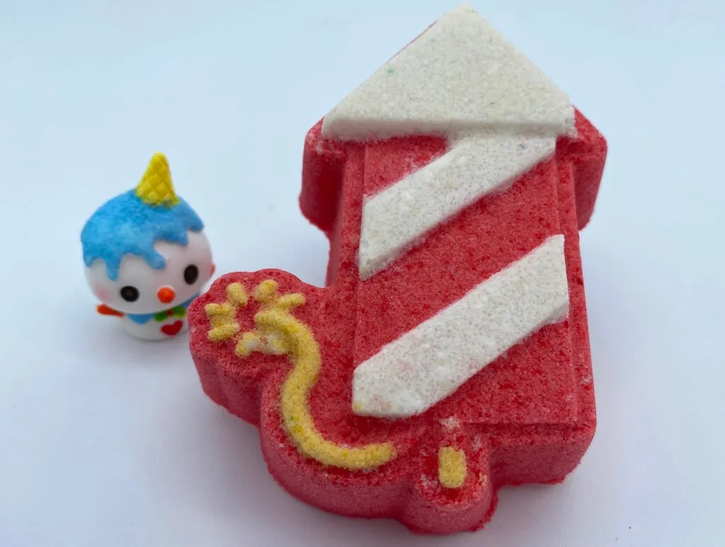 New Year's Fireworks Bath Bomb with Surprise Snowman Toy Inside