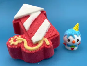 New Year's Fireworks Bath Bomb with Surprise Snowman Toy Inside