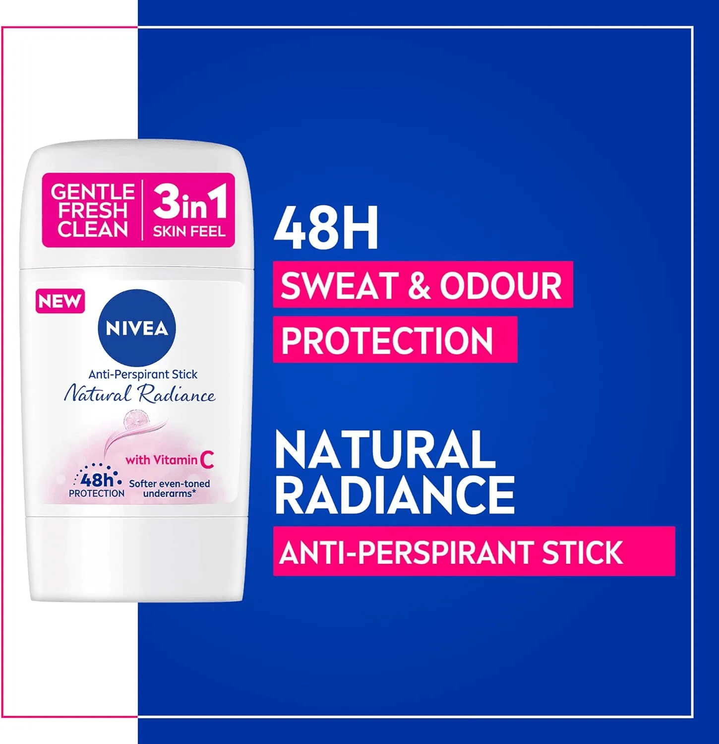 Nivea Natural Radiance 3 In 1 Antiperspirant Stick – 50ml