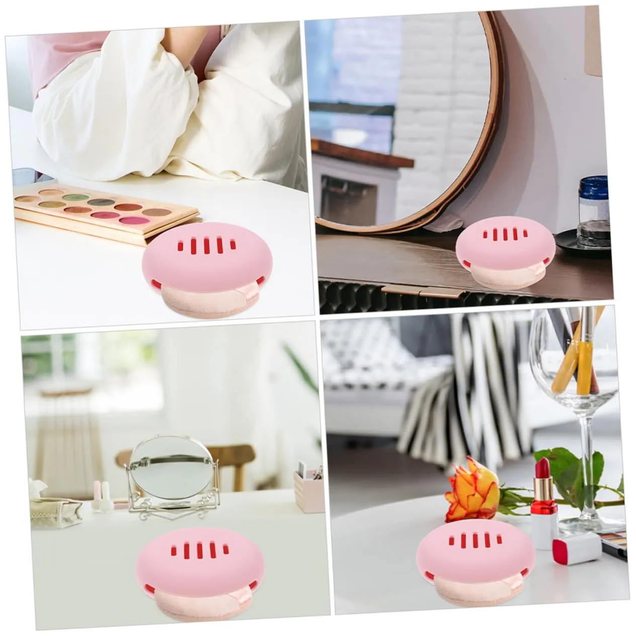 NOLITOY Powder Puff Storage Cover 2pcs Makeup Sponge Case Plastic Cosmetic Pot for Blending Sponges