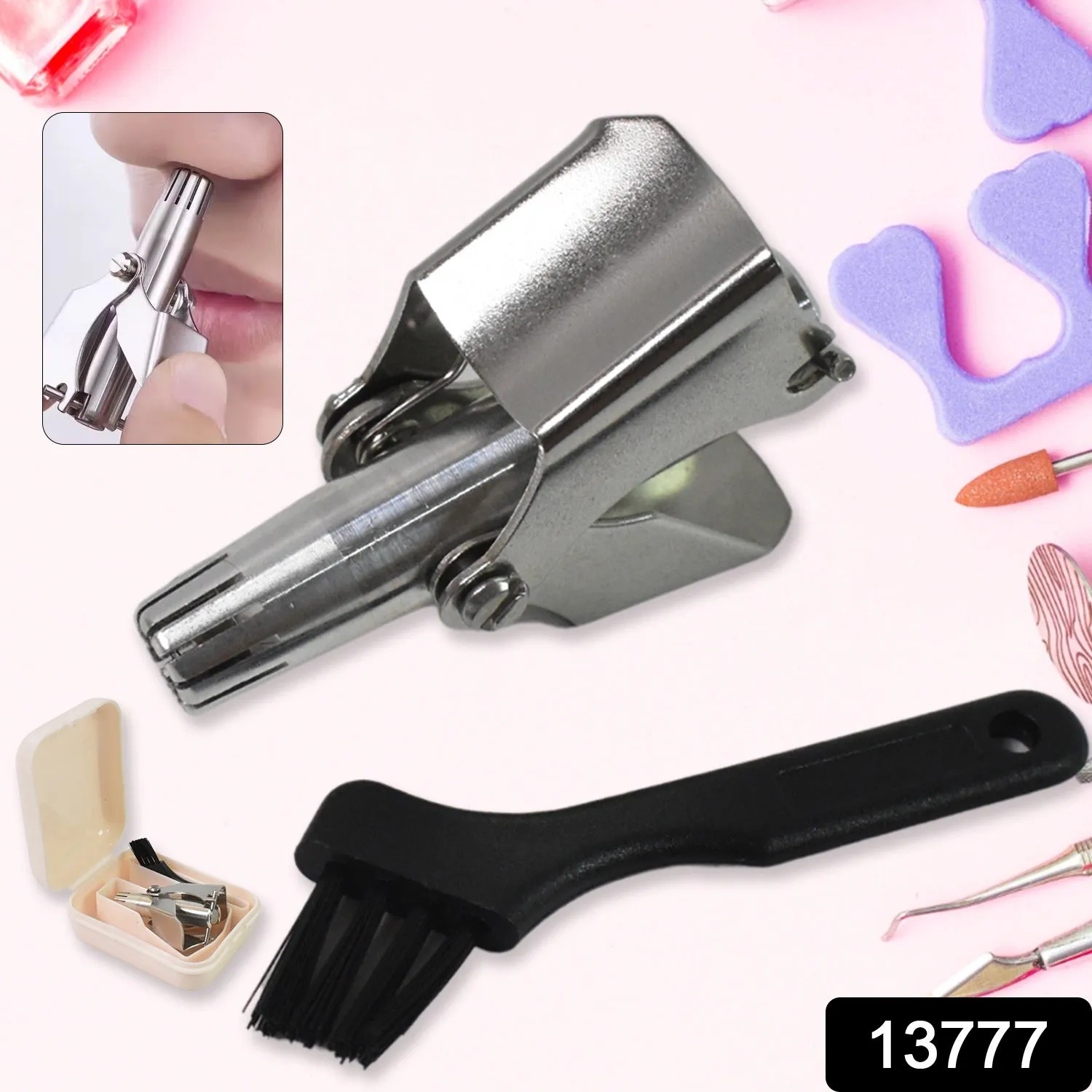 Nose Hair Clipper Stainless Steel with Brush (1 Pc)