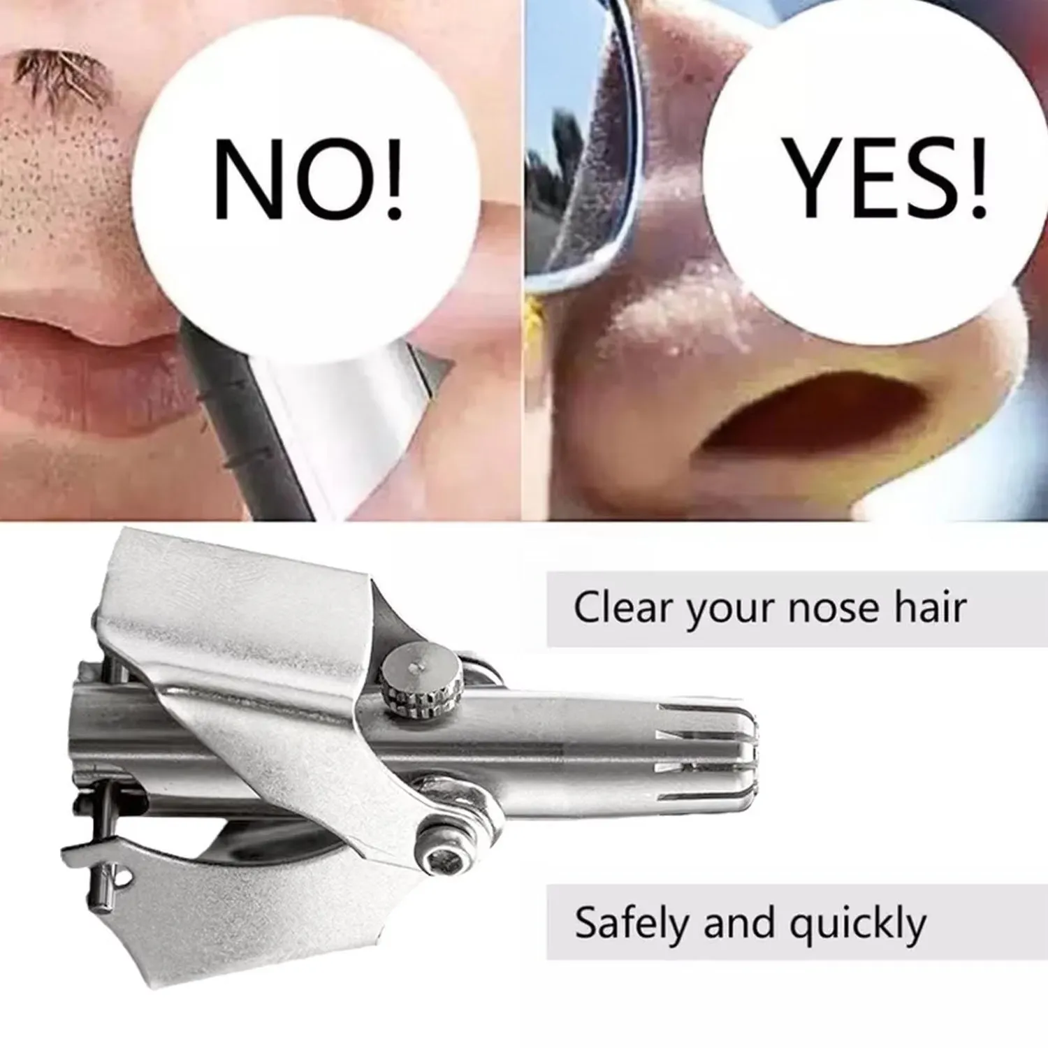 Nose Hair Clipper Stainless Steel with Brush (1 Pc)