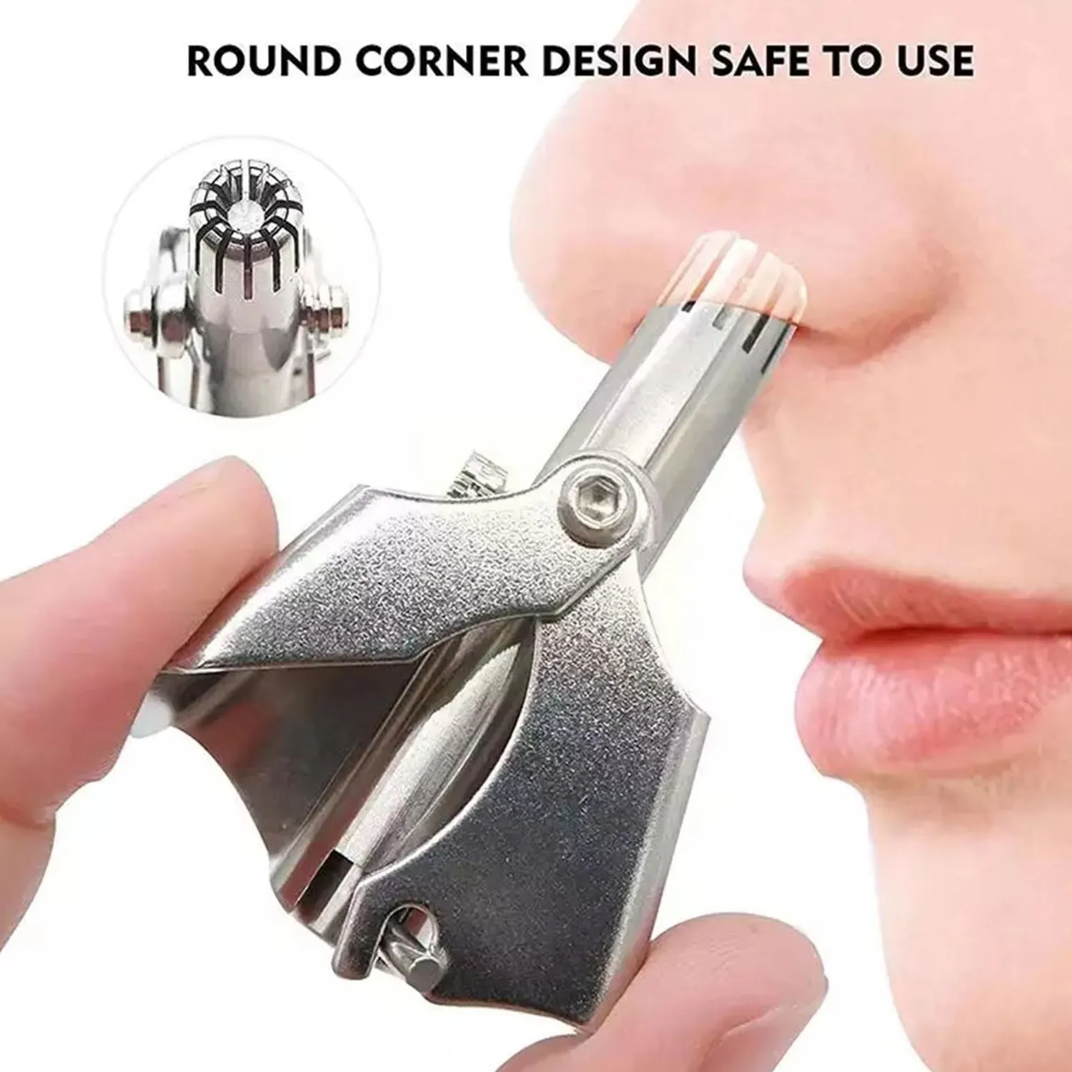 Nose Hair Clipper Stainless Steel with Brush (1 Pc)