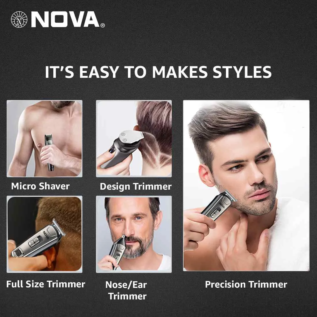 Nova NG 1153 Digital USB Runtime: 160 Mins Grooming Trimmer for Men