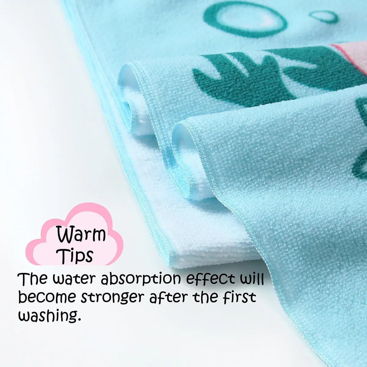NovForth Mermaid Kids Hooded Beach Towel Pool Bath Towel Soft Absorbent Poncho, 24" x 24", Pink