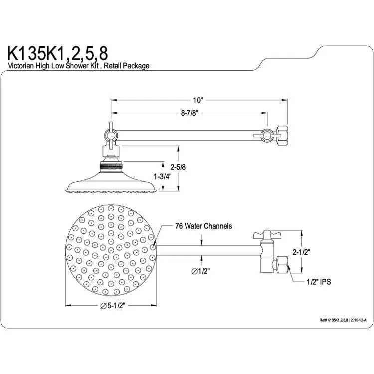 Oil Rubbed Bronze Shower Heads Rain Shower Head with Shower arm K135K5
