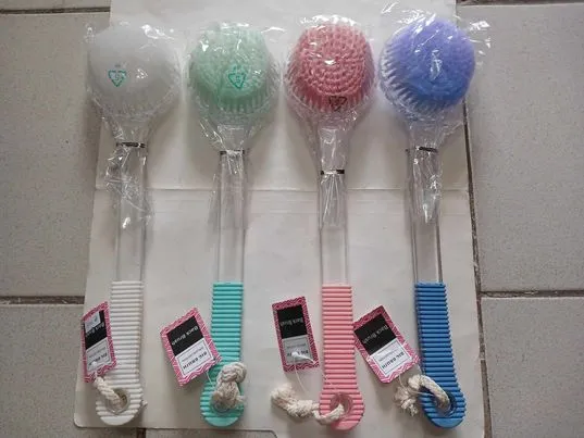 Olpchee Long Handle Bath Shower Body Brush Back Scrubber with Super Soft Nylon Bristles