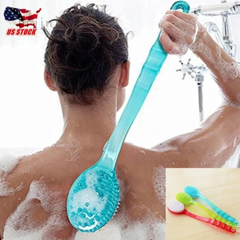 Olpchee Long Handle Bath Shower Body Brush Back Scrubber with Super Soft Nylon Bristles