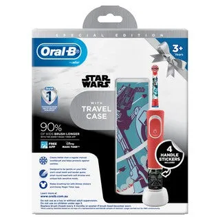 Oral-B Pro 100 Kids Rechargeable Toothbrush Star Wars with Exclusive Case and Disney Magical Timer App