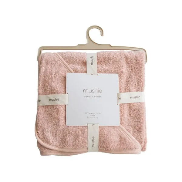Organic Cotton Baby Hooded Towel (Blush)