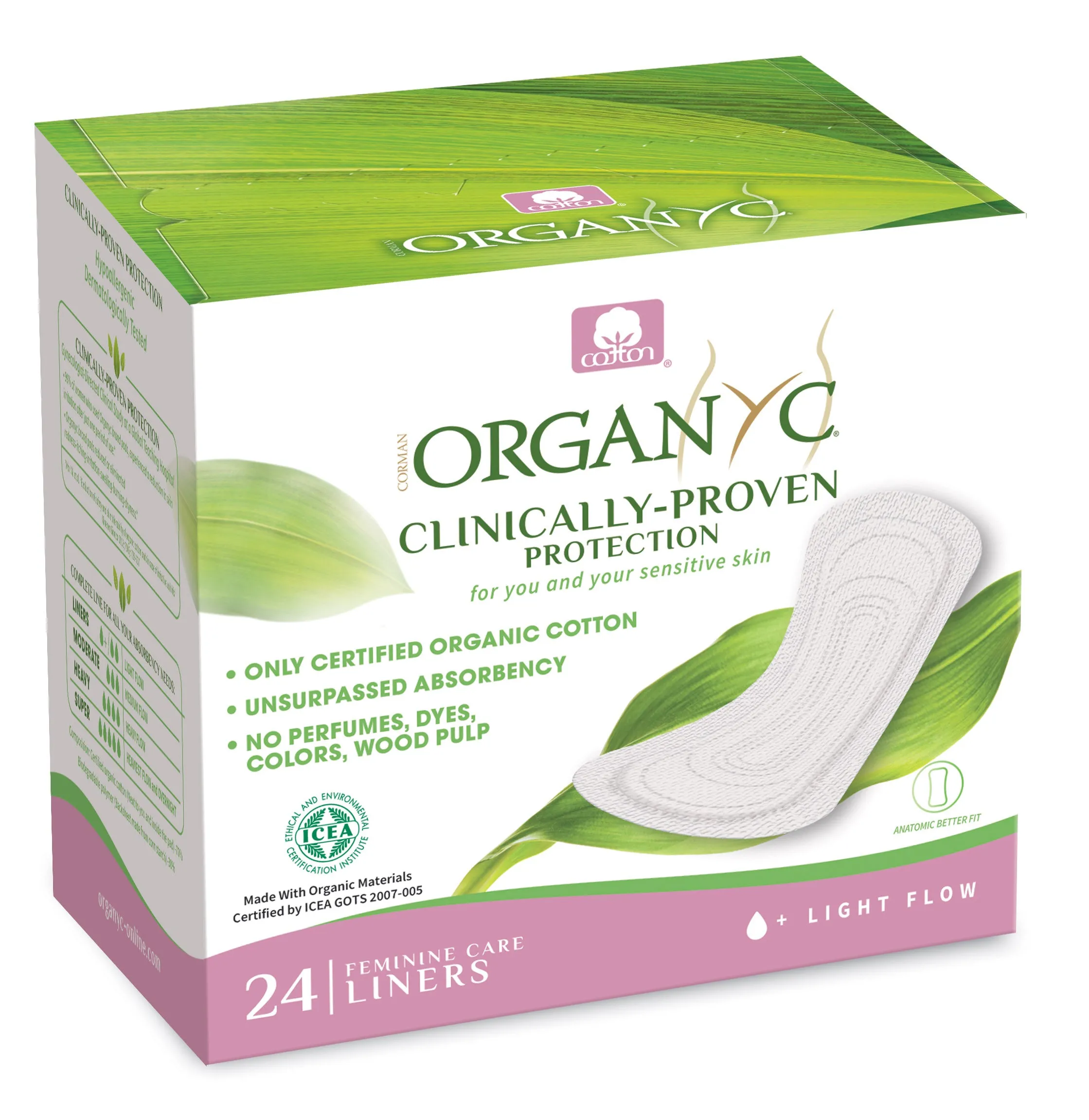 Organyc Panty Liners Folded Light Flow 24