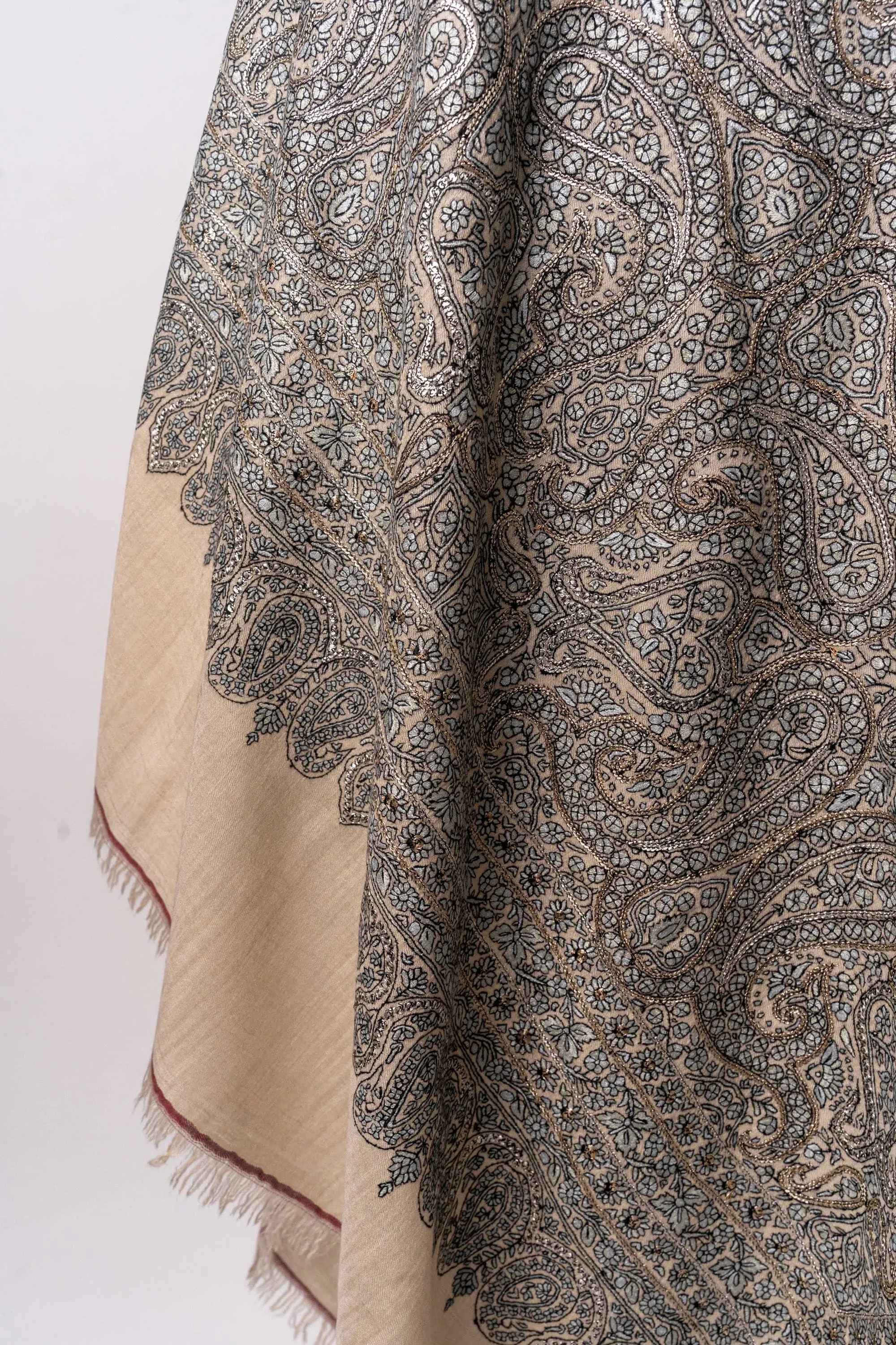 Paisley Panache Sozni Pashmina – Hand Embroidered Luxe Shawl