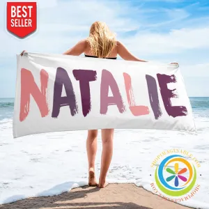 Personalized Brush Custom Name Beach Bath Towel