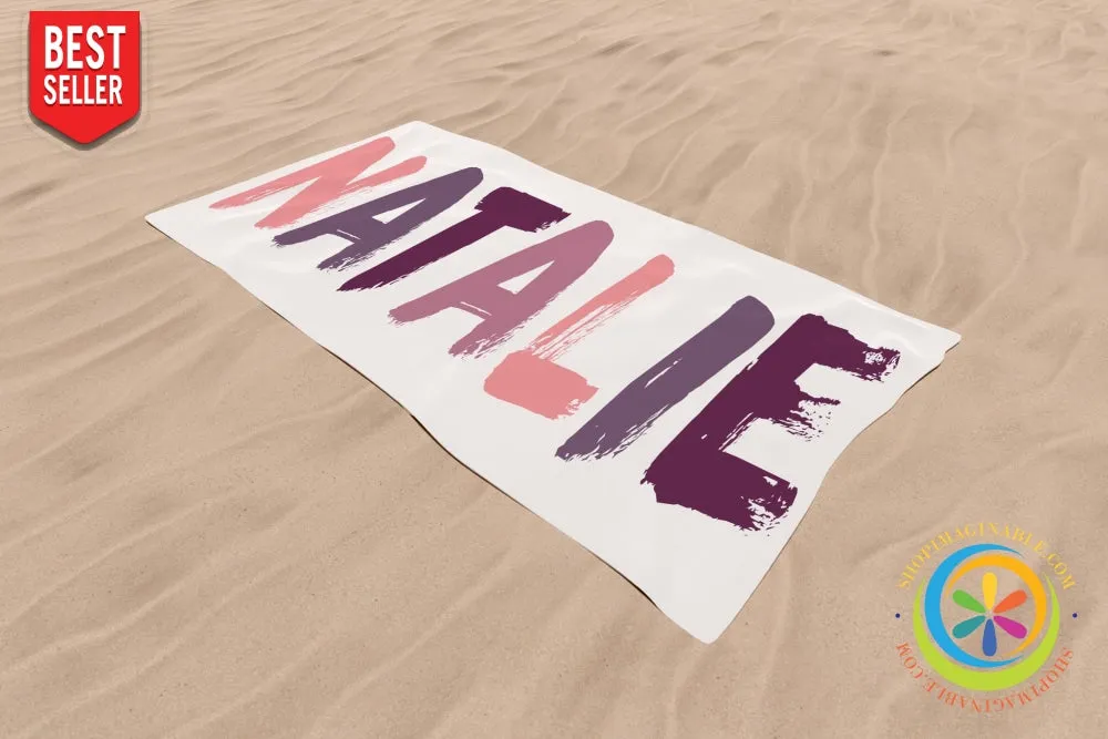 Personalized Brush Custom Name Beach Bath Towel