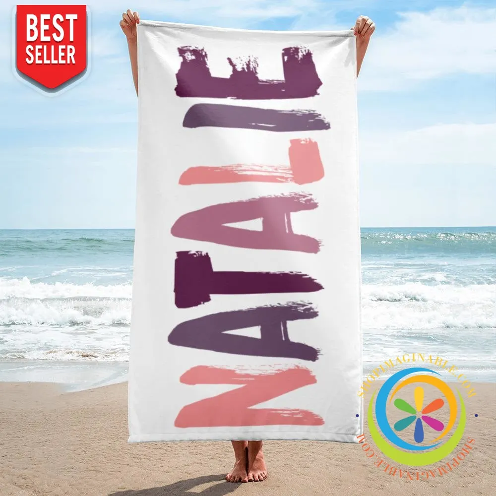 Personalized Brush Custom Name Beach Bath Towel