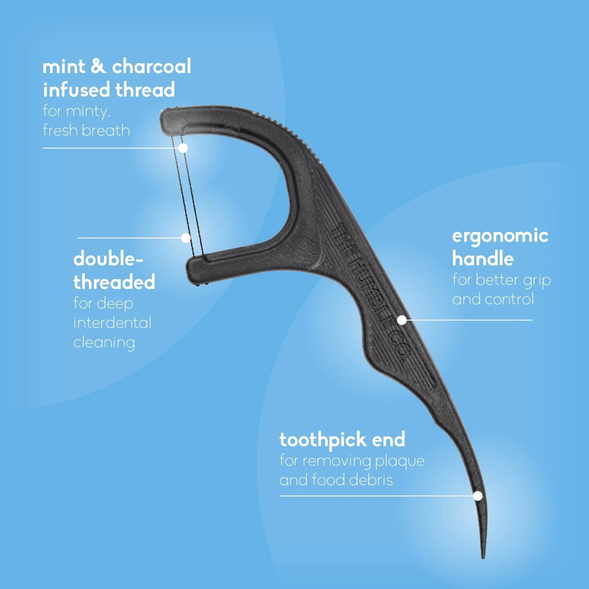 Plant-based Floss Picks - Charcoal (50 pcs)