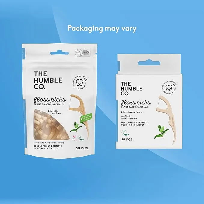 Plant-based Floss Picks - Mint Single Thread (200 pcs)