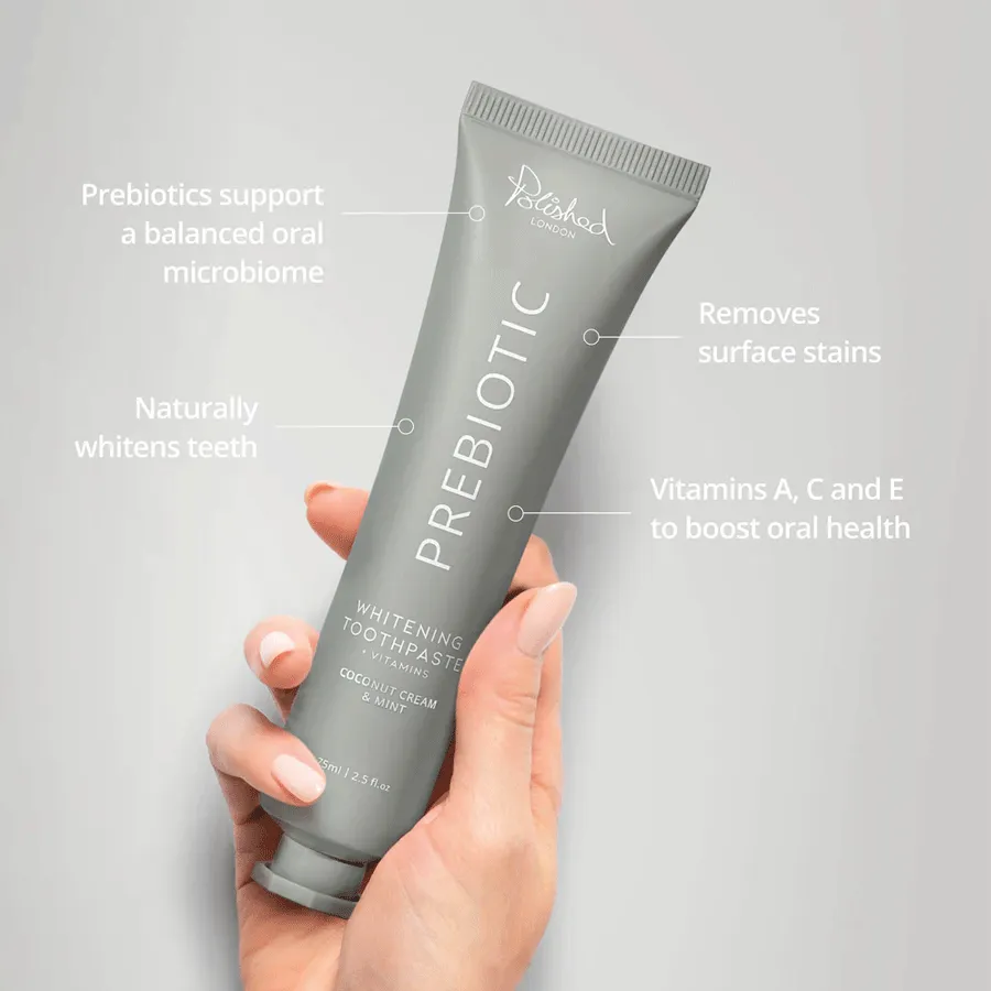 Polished London Prebiotic Whitening Toothpaste Coconut Cream & Mint 75ml