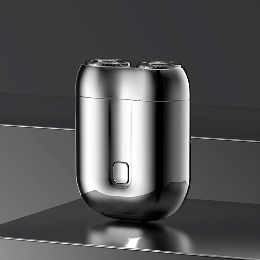 Portable Mini Dual-Head Electric Shaver USB Rechargeable Razor Sliver