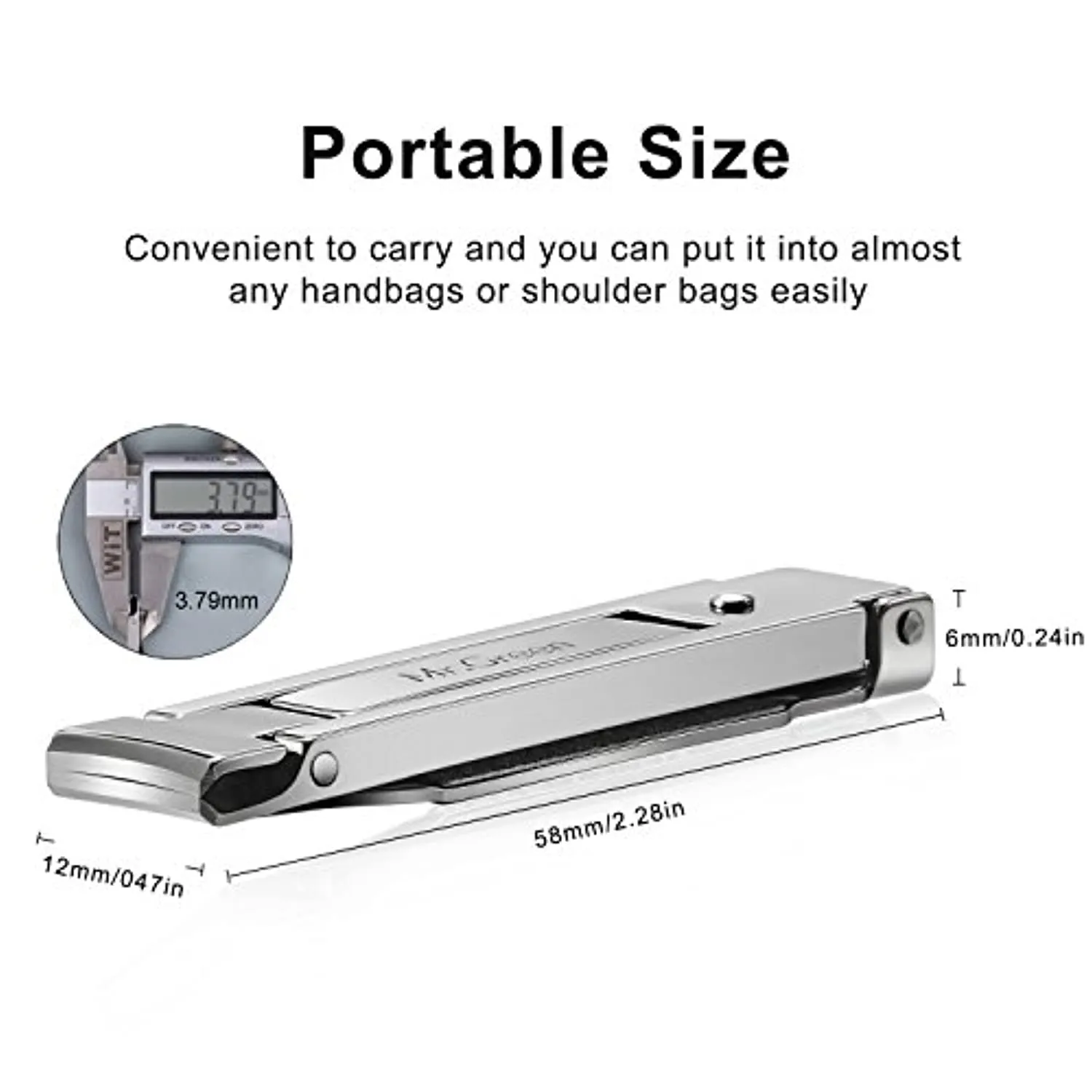 Portable Nail Clippers,Medical Grade Stainless Steel Foldable Nail Cutter with Leather Case, Ultra Slim Travel Design