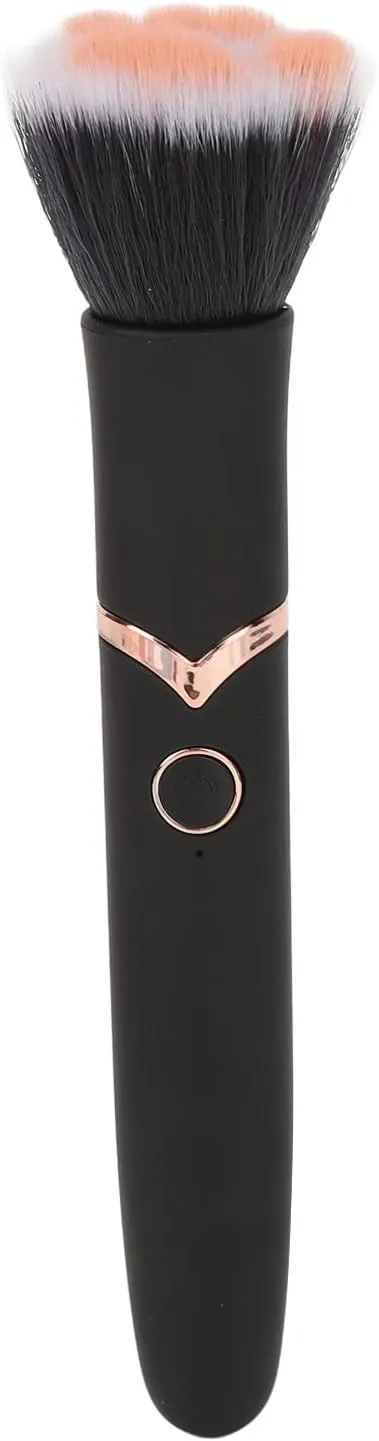 Portable Waterproof Blush Makeup Brush, Loose Powder Brush, 10 Gears Vibration Electric Massage Brush Black