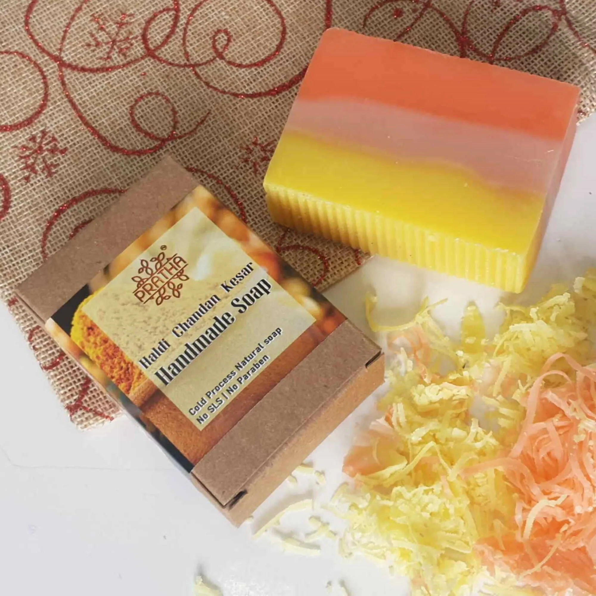 Pratha Haldi-Chandan-Kesar | Cold Process Handmade Soap