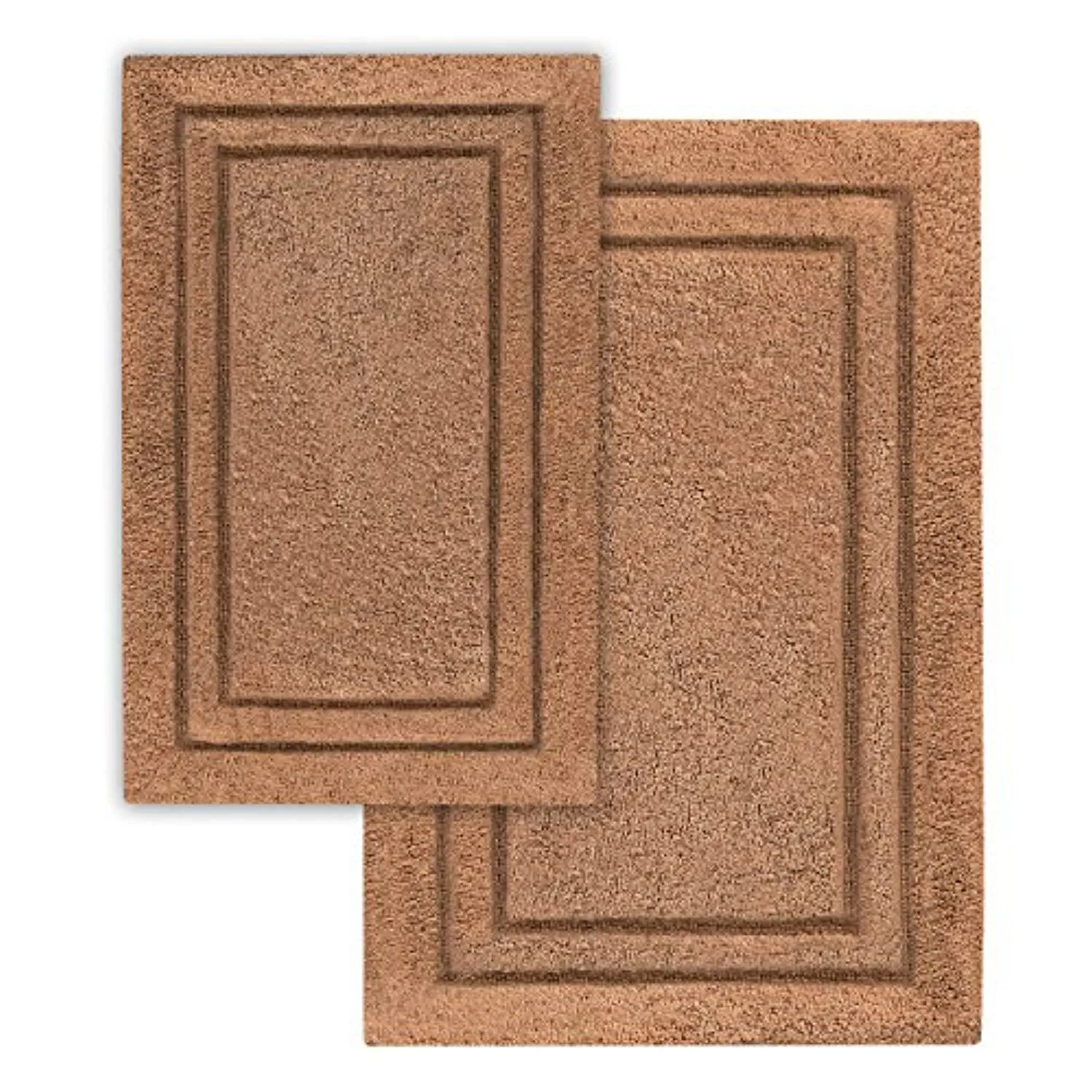 Premium 100% Combed Cotton with Non-Slip Backing, Soft, Plush, Fast Drying and Absorbent - 2 Piece Bath Rug
