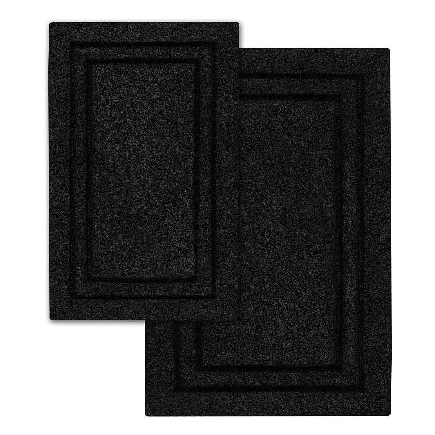 Premium 100% Combed Cotton with Non-Slip Backing, Soft, Plush, Fast Drying and Absorbent - 2 Piece Bath Rug