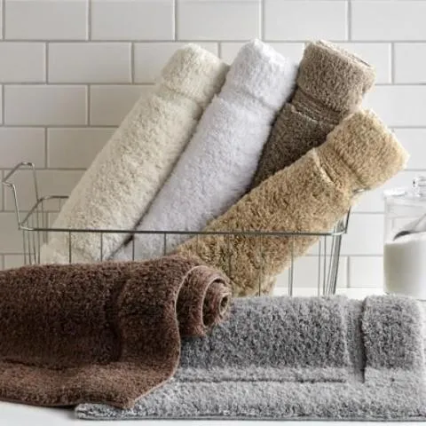 Premium 100% Combed Cotton with Non-Slip Backing, Soft, Plush, Fast Drying and Absorbent - 2 Piece Bath Rug