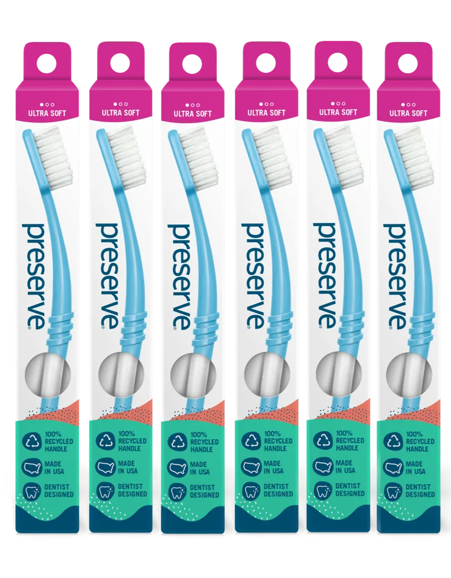 Preserve Adult Toothbrush - white | 6-Pack | Ultra Soft