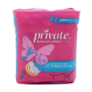 Private Maxi Extra Thin Super With Wings - 8 PCS
