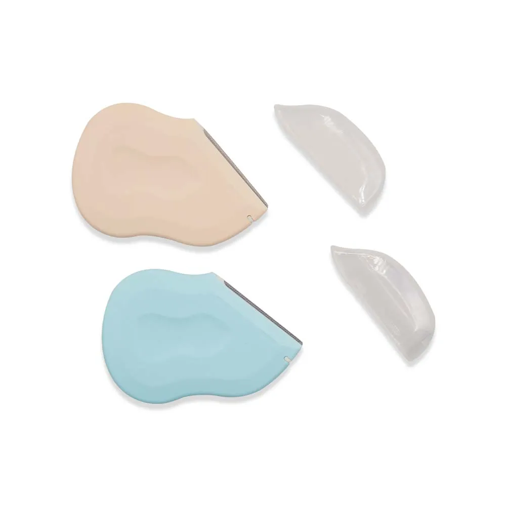 Q7338 2PCS SNAIL DESIGN EYEBROW RAZOR
