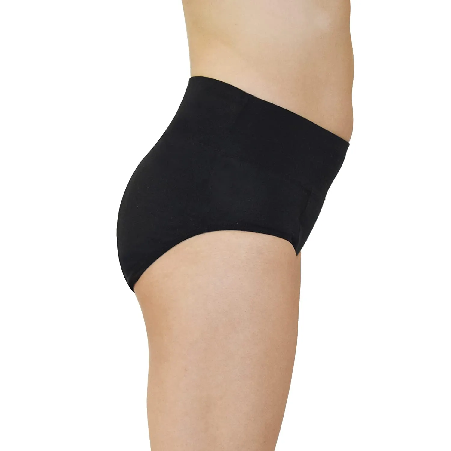 QNIX High Cut Period Underwear | XL | Black