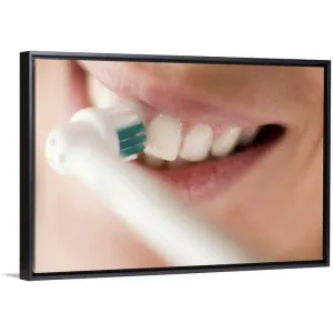"Electric toothbrush" Black Float Frame Canvas Art