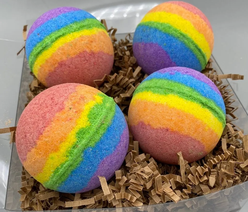 Rainbow Duck Bath Bomb Gift Box (with Toy Inside) - 4 ct