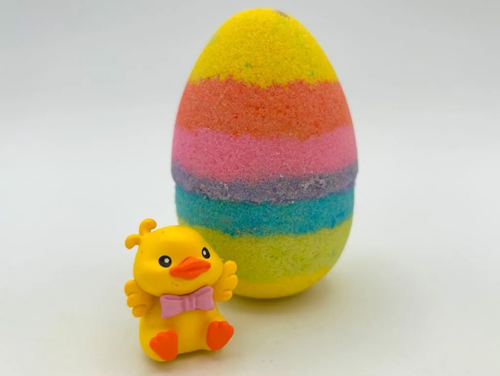 Rainbow Duck Egg Bath Bomb Gift Box with Toy Ducks Inside - 4 ct