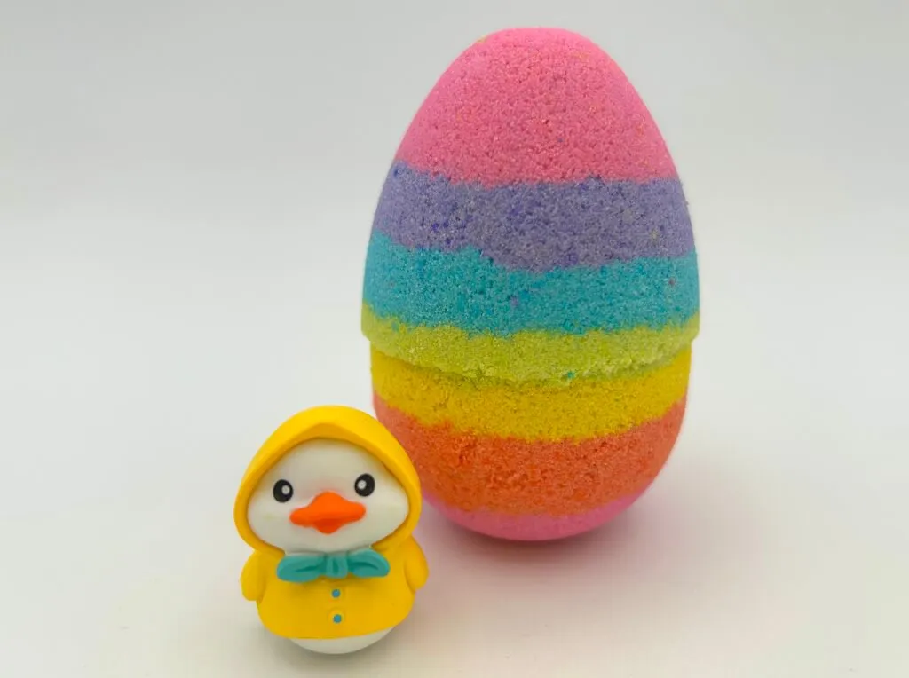 Rainbow Duck Egg Bath Bomb Gift Box with Toy Ducks Inside - 4 ct
