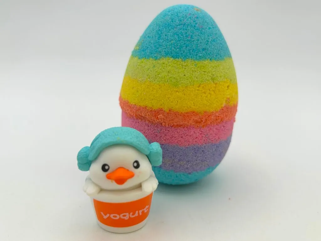 Rainbow Duck Egg Bath Bomb Gift Box with Toy Ducks Inside - 4 ct